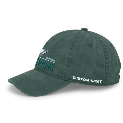 PHI Champions SB LIX Custom Wash Hat V2 - Embroidered