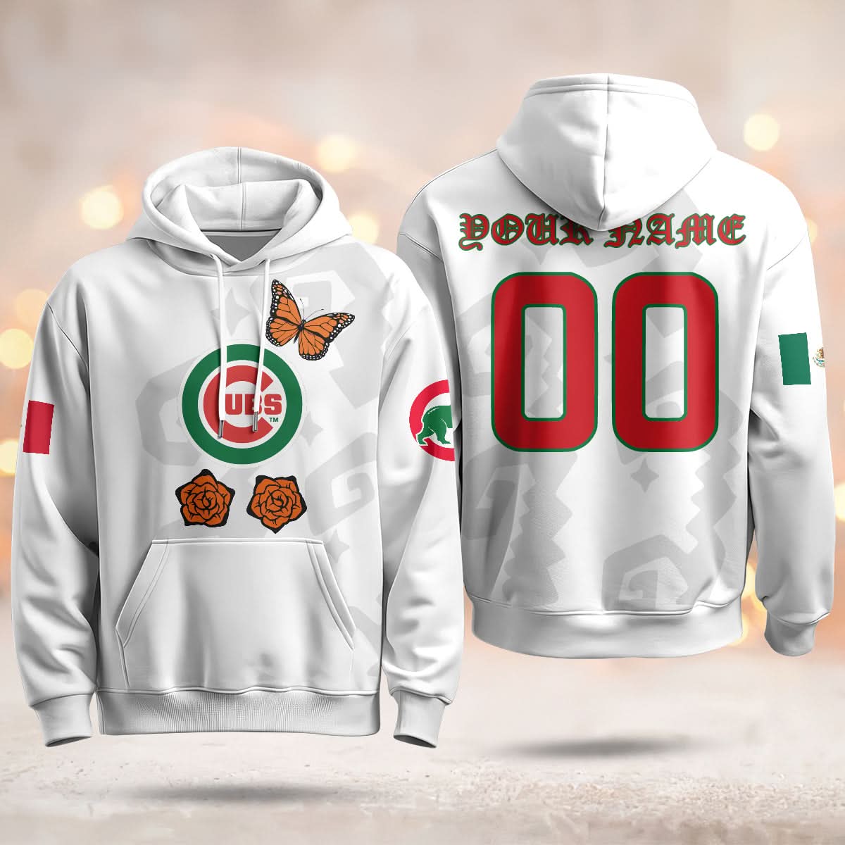 Chicago Cubs "Xicago" Mexican Heritage Custom Hoodie - All Stitched