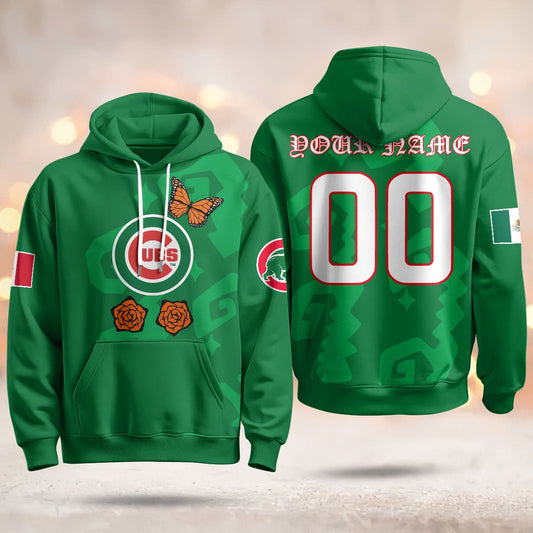 Chicago Cubs "Xicago" Mexican Heritage Custom Hoodie - All Stitched