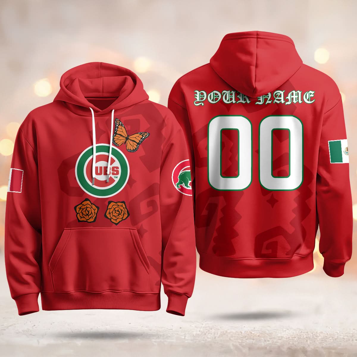 Chicago Cubs "Xicago" Mexican Heritage Custom Hoodie - All Stitched