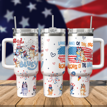 40oz Bluey 4th Of July - Loving Kids & Parents TLA71