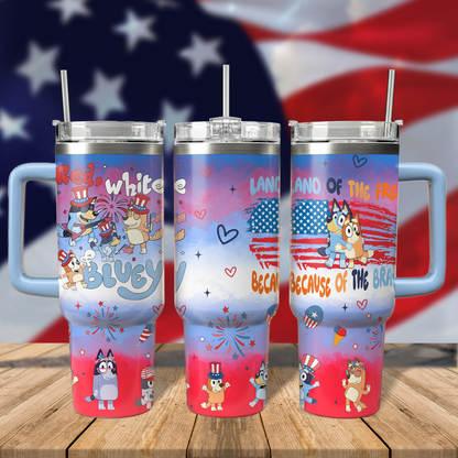 40oz Bluey 4th Of July - Loving Kids & Parents TLA71