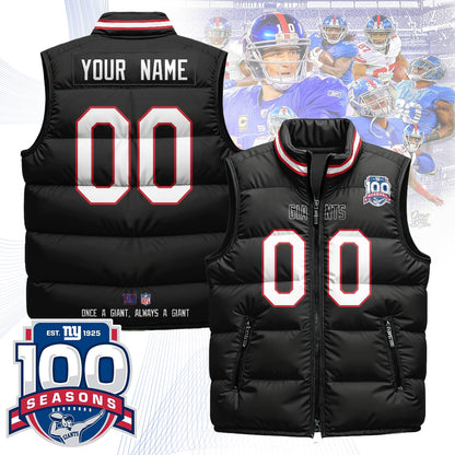 Personalized New York Giants Unisex Puffer Vest - Printed