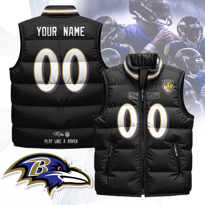 Personalized Baltimore Ravens Unisex Puffer Vest