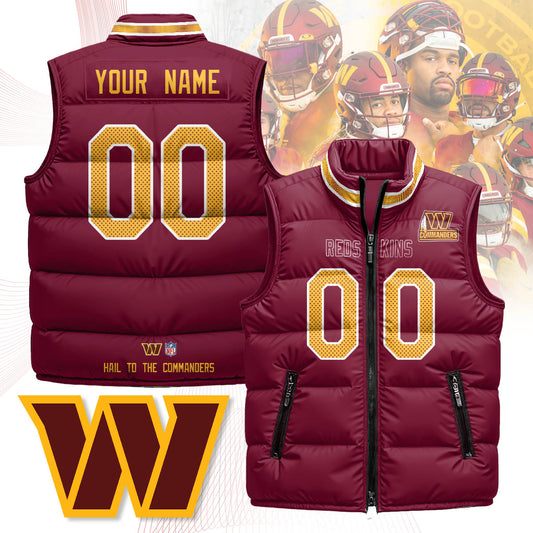 Personalized Washington Commanders Unisex Puffer Vest - Printed