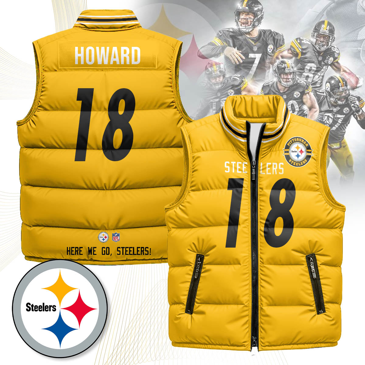 Pittsburgh Steelers Unisex Puffer Vest