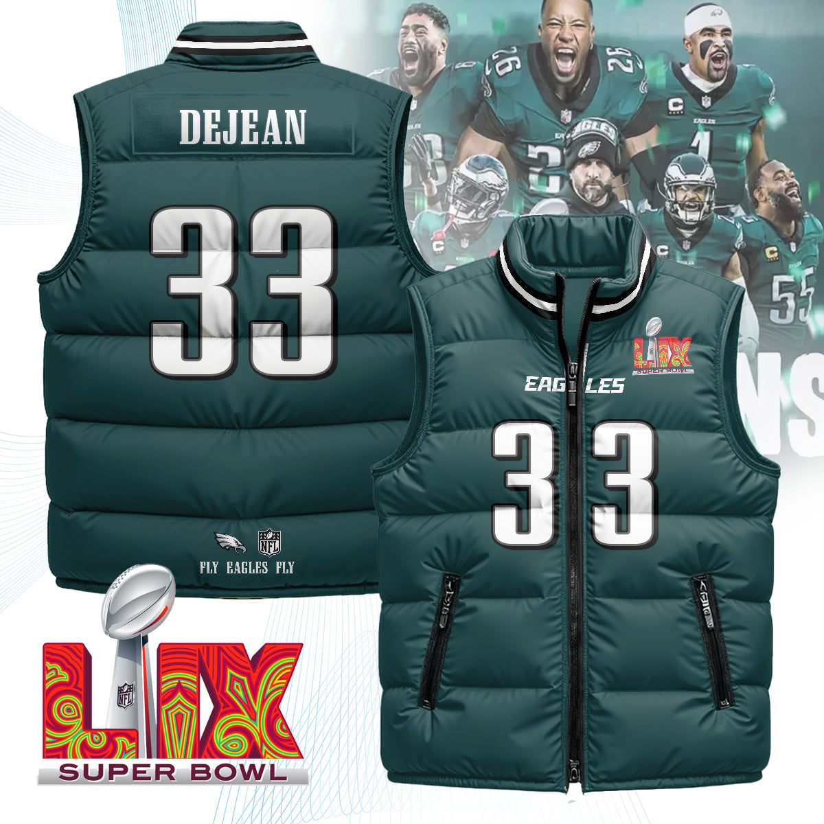 Philadelphia Eagles Unisex Puffer Vest - Printed