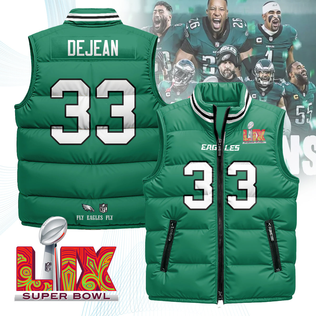 Philadelphia Eagles Unisex Puffer Vest - Printed