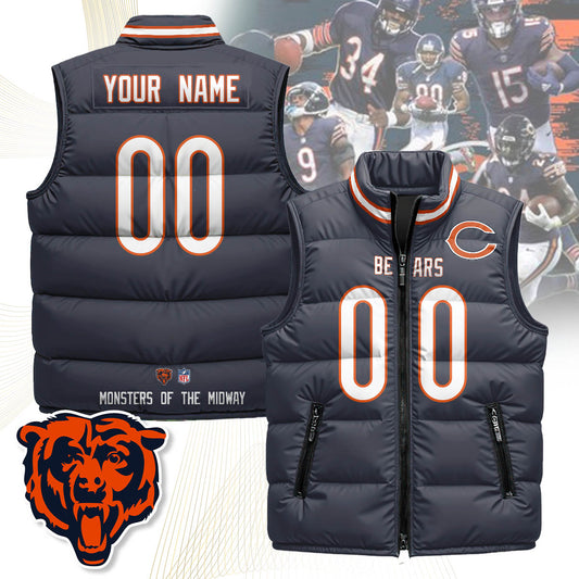 Personalized Chicago Bears Unisex Puffer Vest