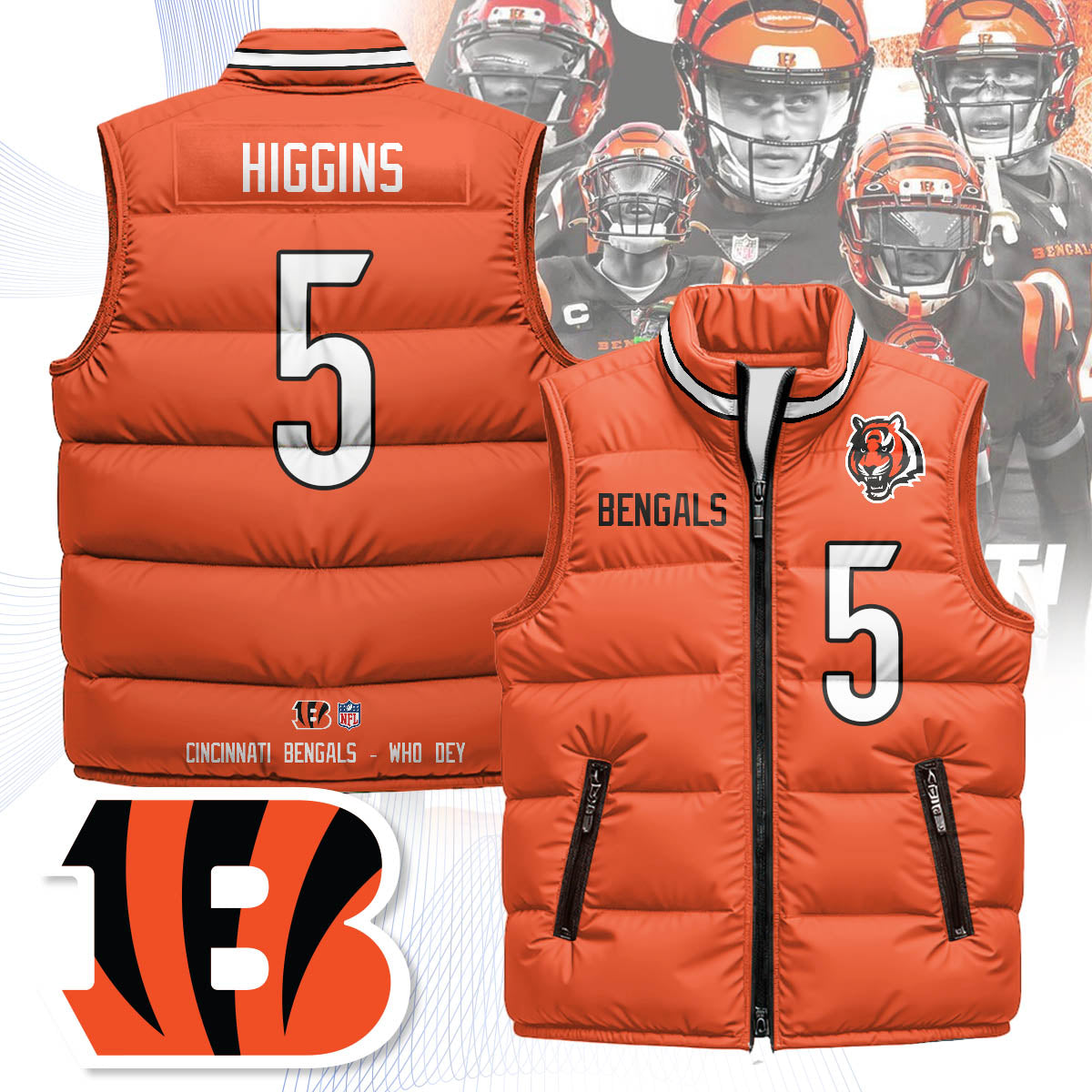 Cincinnati Bengals Unisex Puffer Vest