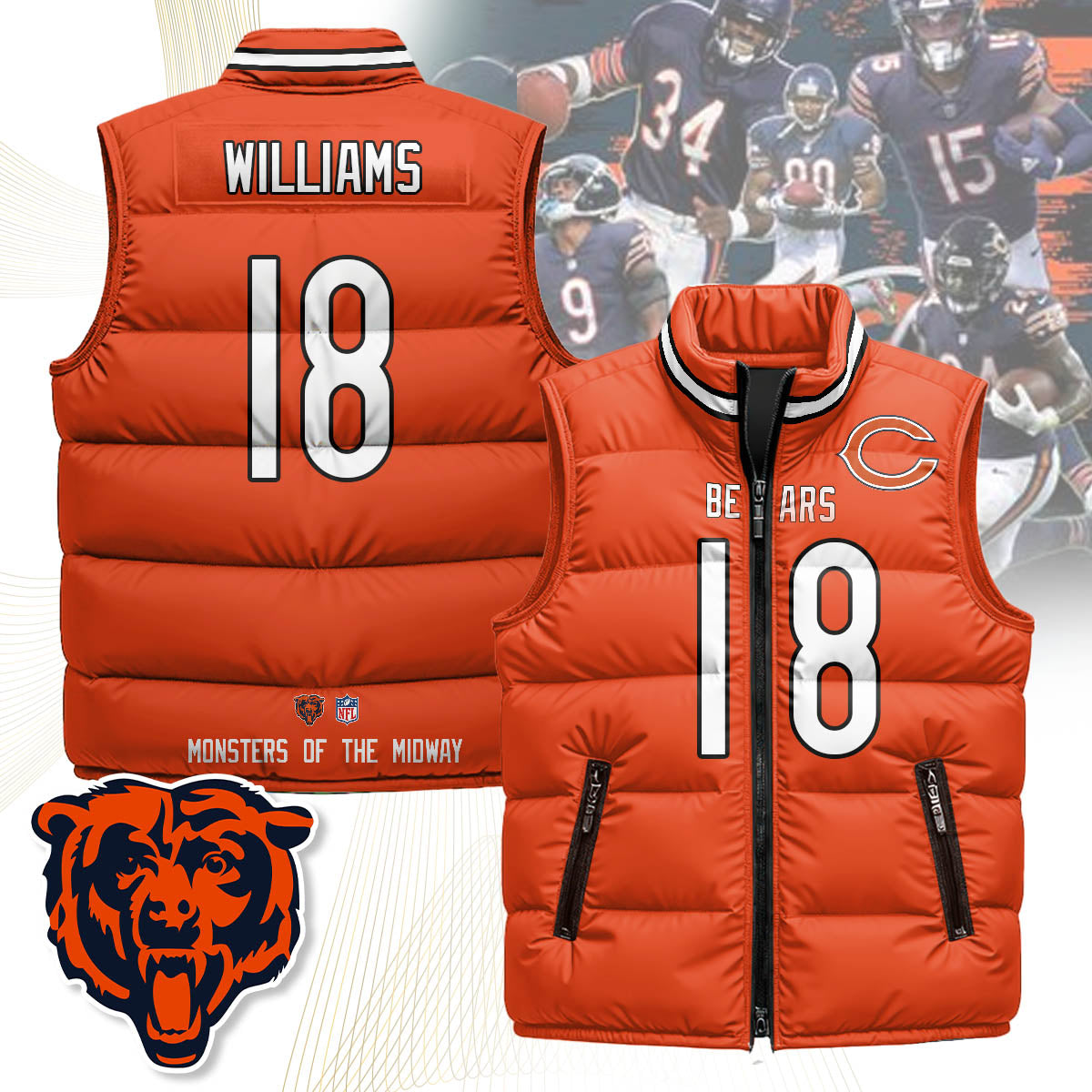 Chicago Bears Unisex Puffer Vest