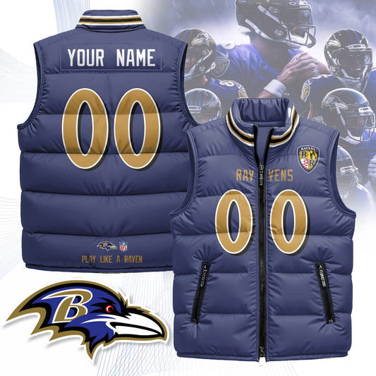 Personalized Baltimore Ravens Unisex Puffer Vest