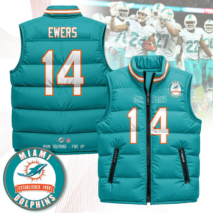 Miami Dolphins Unisex Puffer Vest - Printed