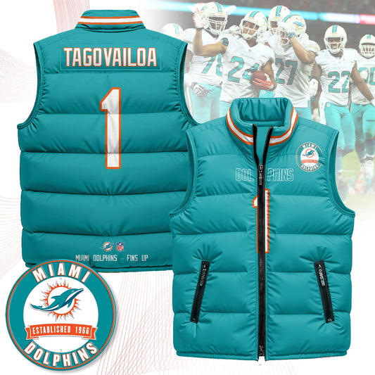 Miami Dolphins Unisex Puffer Vest - Printed