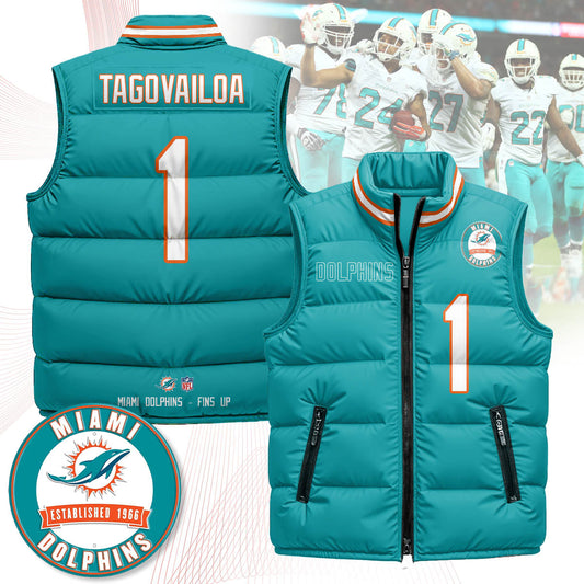 Miami Dolphins Unisex Puffer Vest - Printed