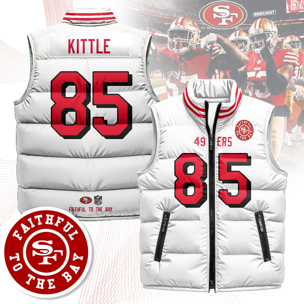 San Francisco 49ers Unisex Puffer Vest - Printed