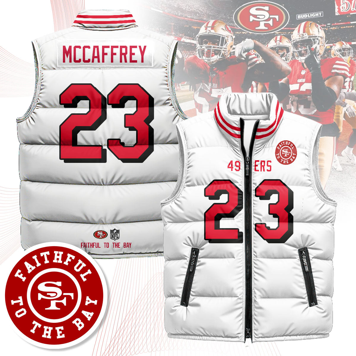 San Francisco 49ers Unisex Puffer Vest - Printed