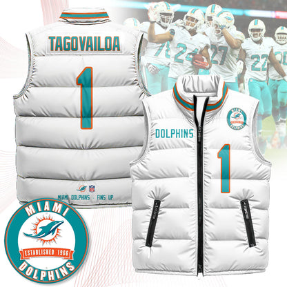 Miami Dolphins Unisex Puffer Vest - Printed