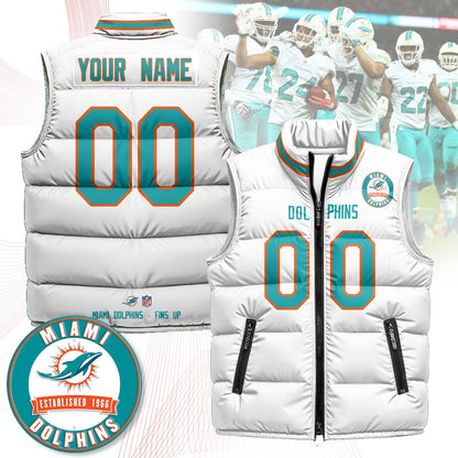 Personalized Miami Dolphins Unisex Puffer Vest - Printed