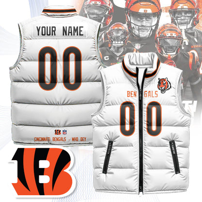 Personalized Cincinnati Bengals Unisex Puffer Vest