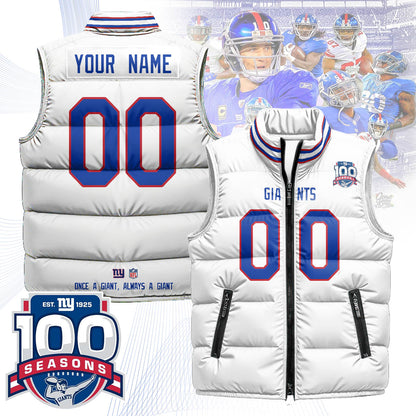 Personalized New York Giants Unisex Puffer Vest - Printed
