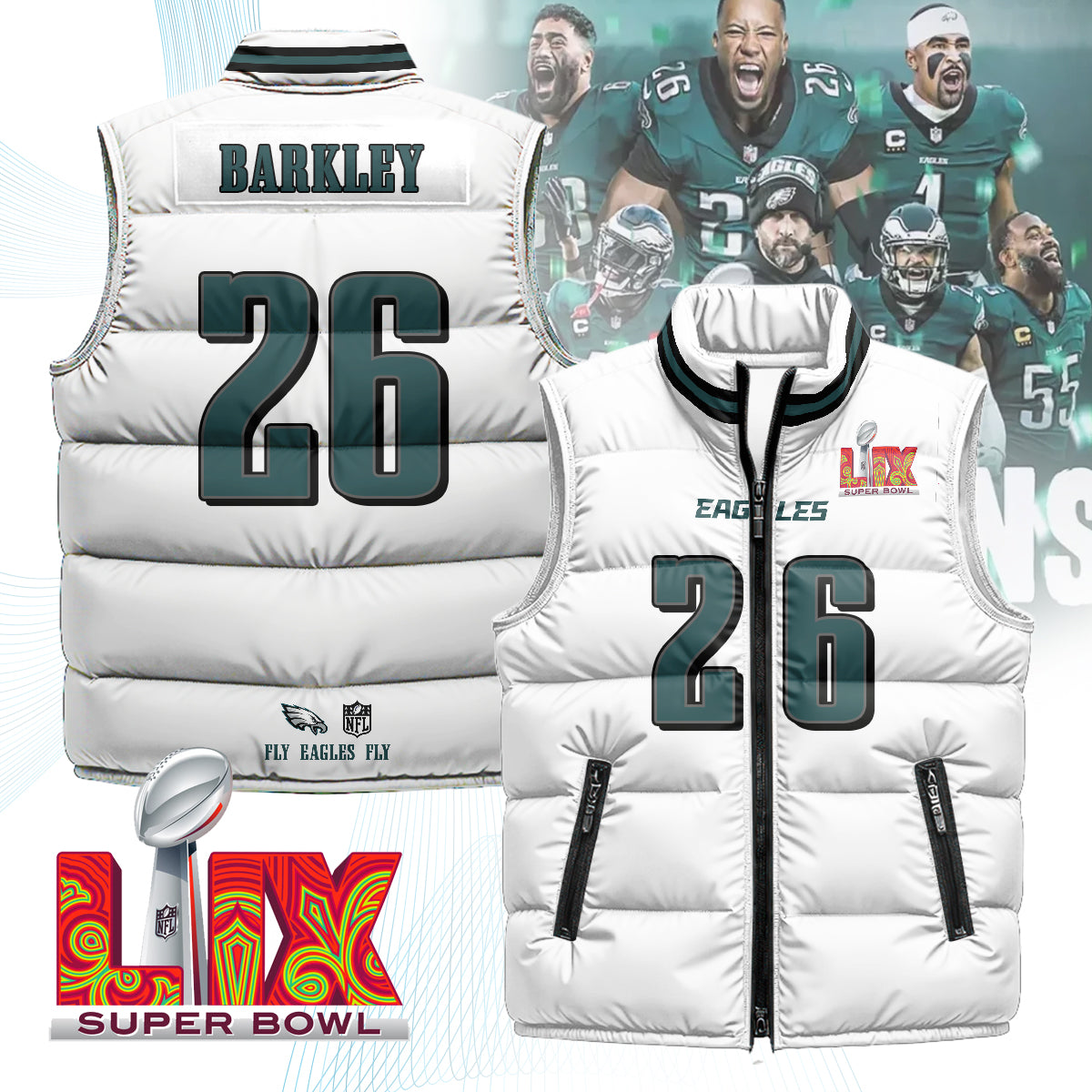 Philadelphia Eagles Unisex Puffer Vest - Printed