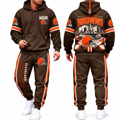 CLE Streetwear Hoodie Pants Set - Printed