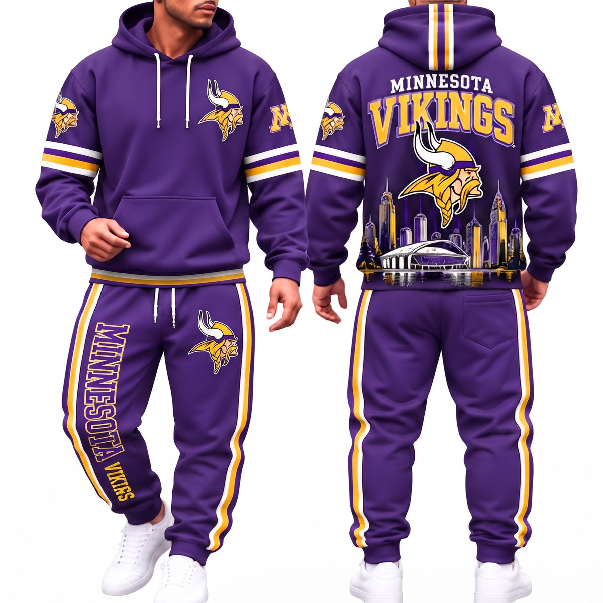 MIN Streetwear Hoodie Pants Set - Printed