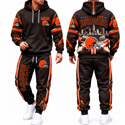 CLE Streetwear Hoodie Pants Set - Printed