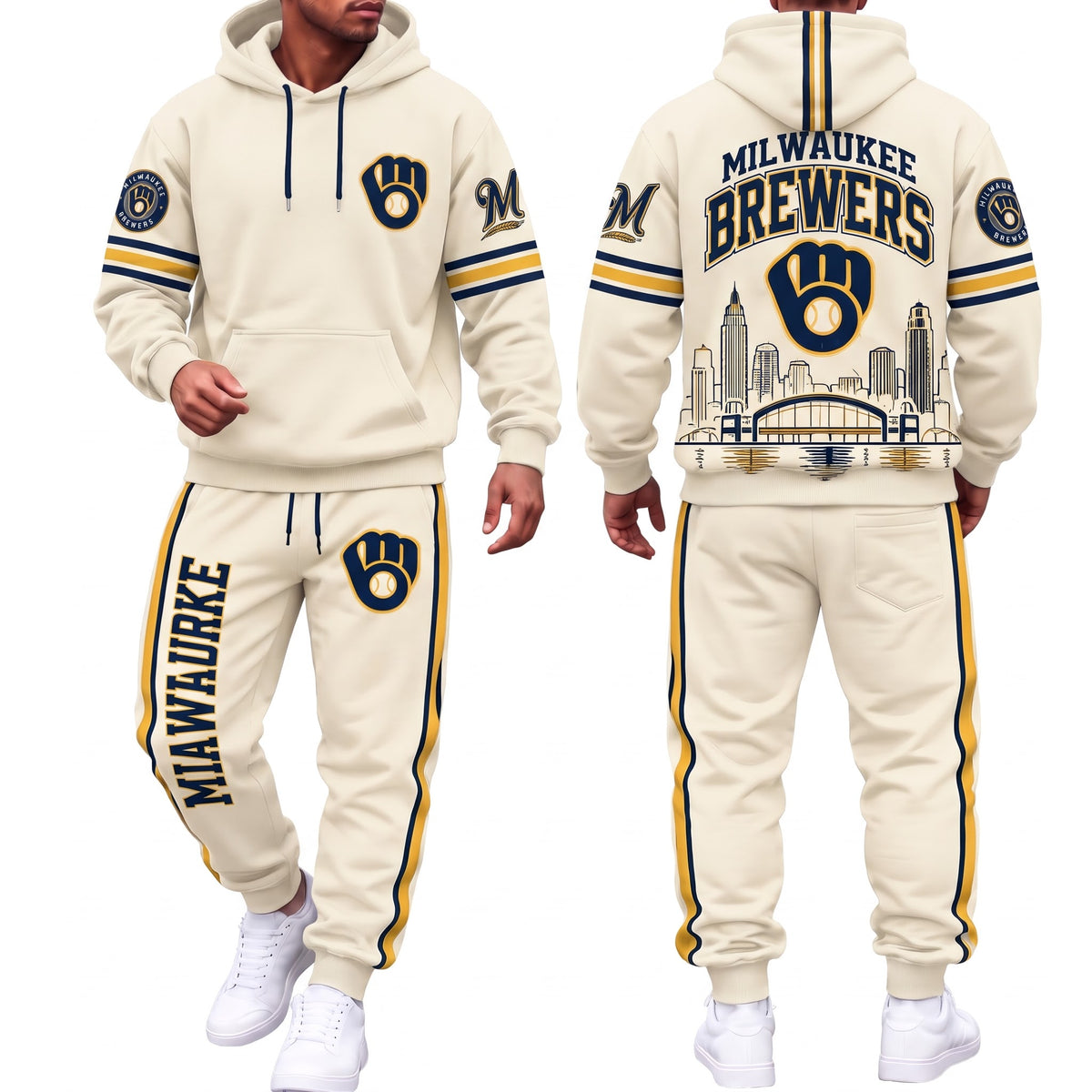 MIL Streetwear Hoodie Pants Set - Printed