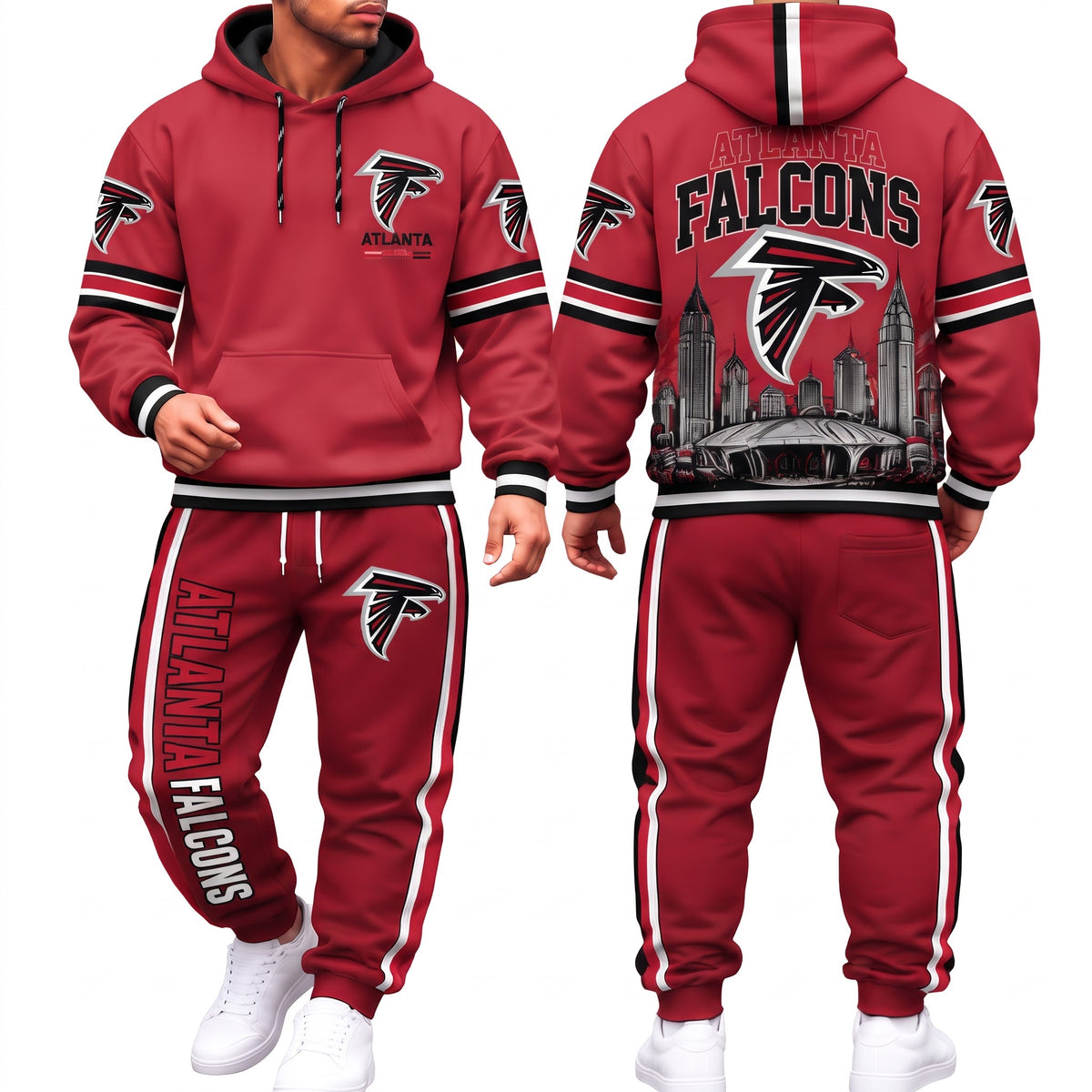 ATL Streetwear Hoodie Pants Set - Printed