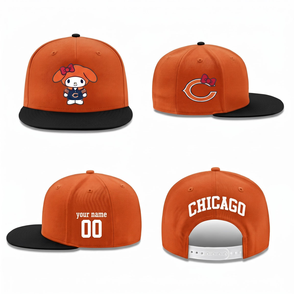 CHI x Pink Sanrio Friends Personalized Snapback Cap - Printed