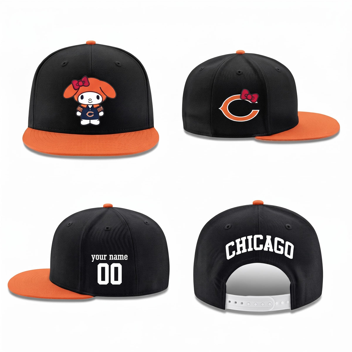 CHI x Pink Sanrio Friends Personalized Snapback Cap - Printed