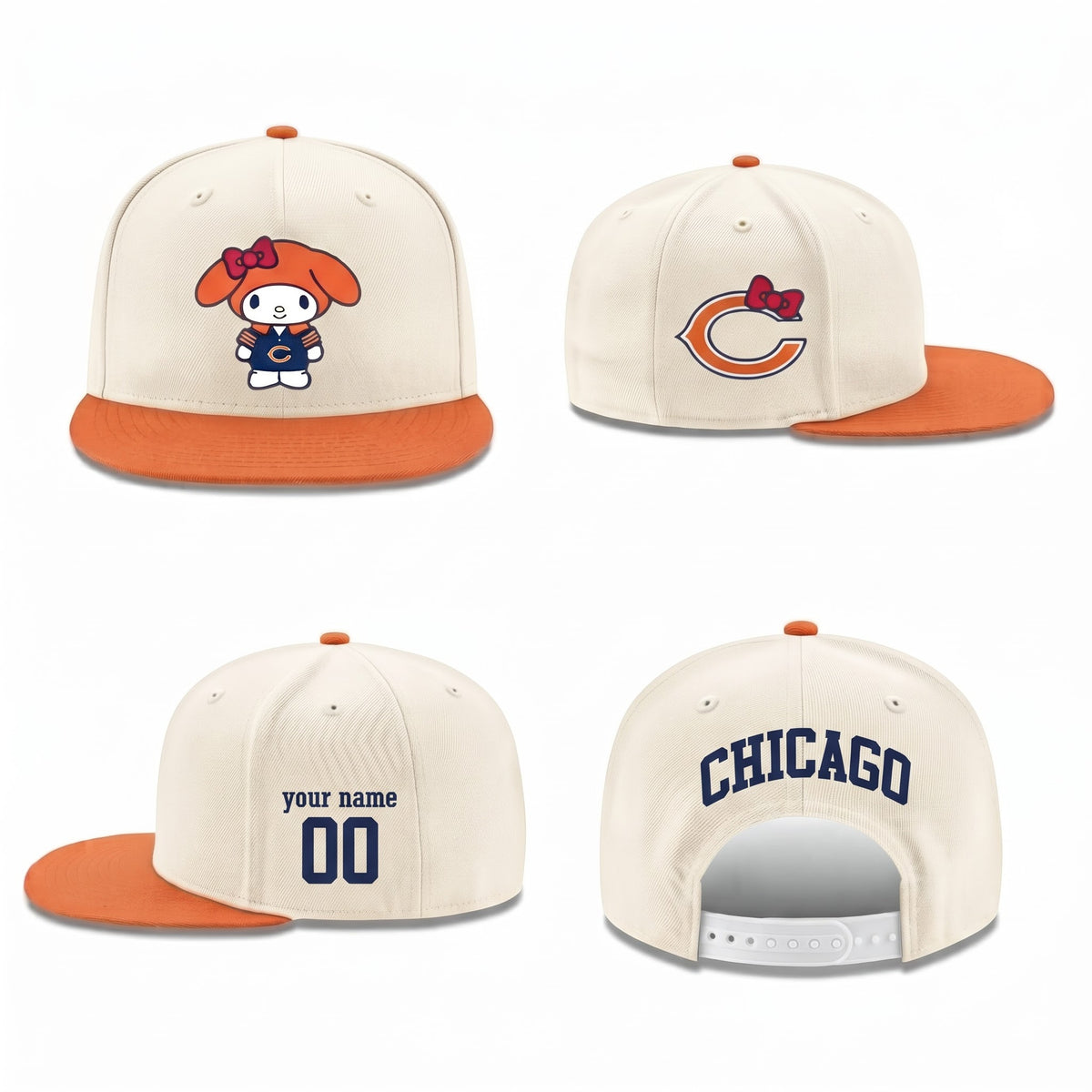 CHI x Pink Sanrio Friends Personalized Snapback Cap - Printed