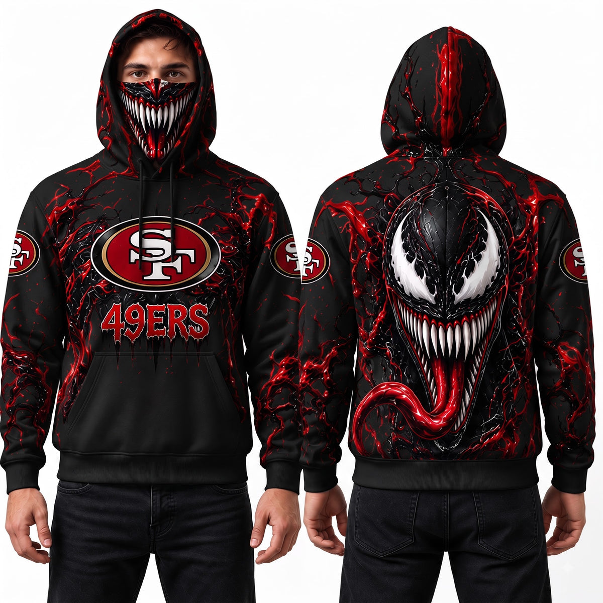 SF x Black Monster Mask Hoodie - Printed