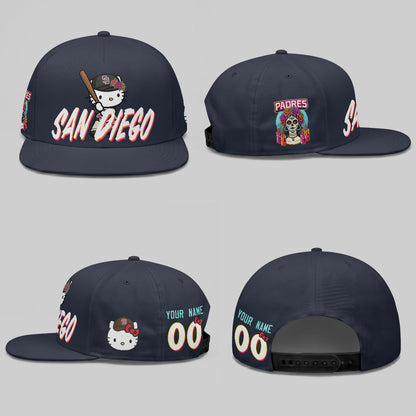 San Diego Padres x Meow KT Personalized Snapback Cap - Printed