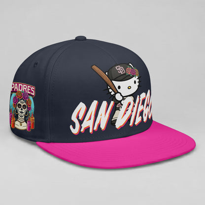 San Diego Padres x Meow KT Personalized Snapback Cap - Printed
