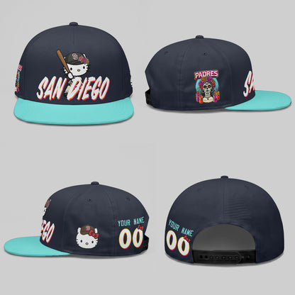 San Diego Padres x Meow KT Personalized Snapback Cap - Printed