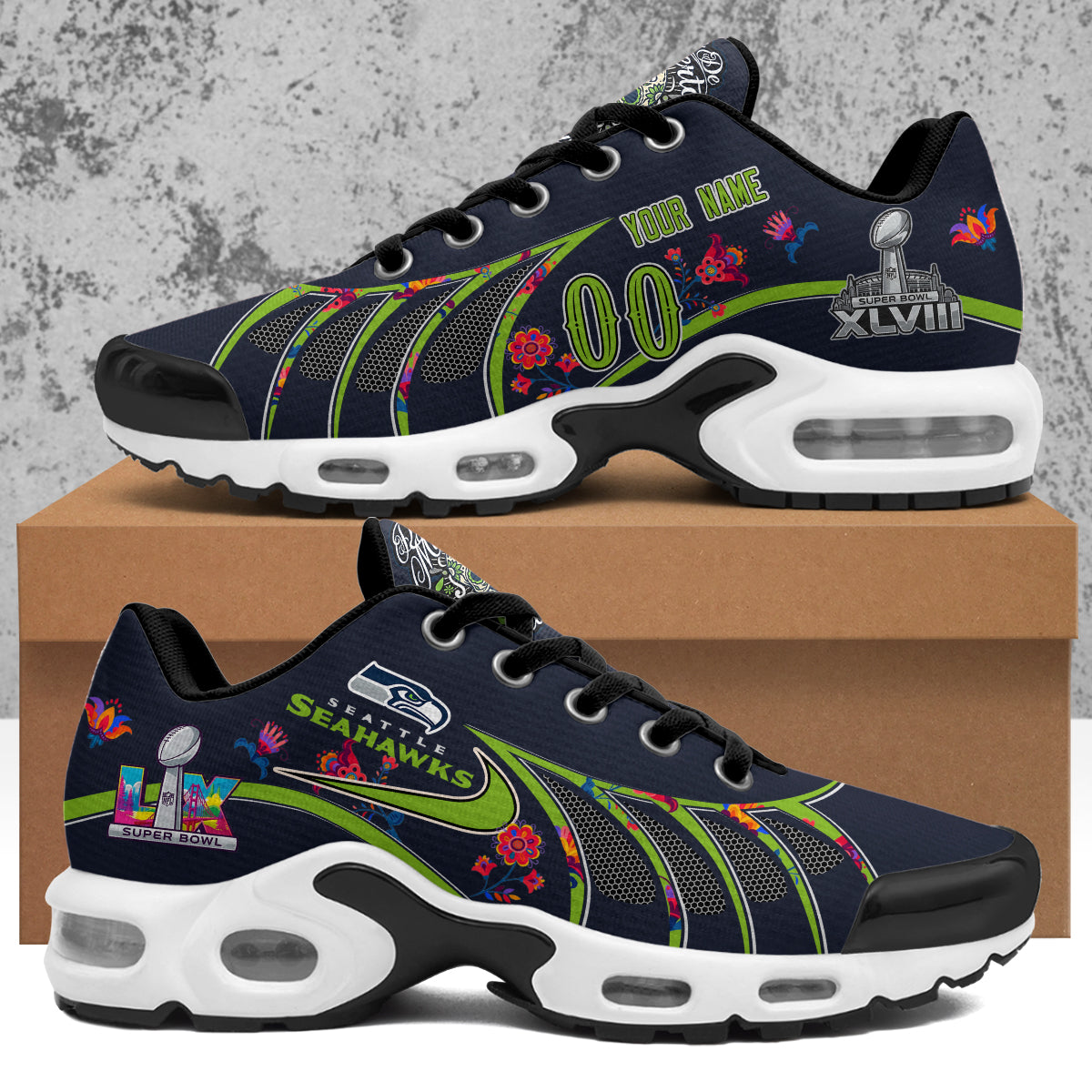 Seattle Seahawks Día de los Muertos Edition Custom Sport Shoes