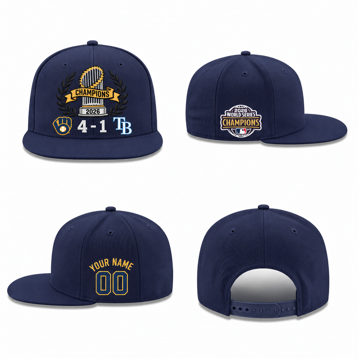 MIL 2026 World Series Champions Personalized Snapback Cap - Printed V7