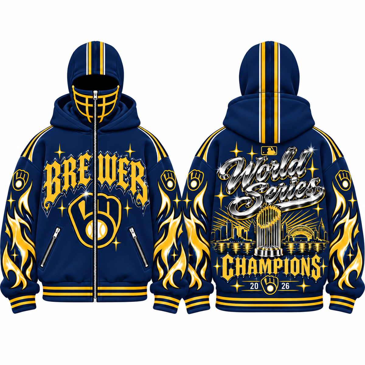 MIL 2026 World Series Champions Mask Zip Up Hoodie - Printed V3