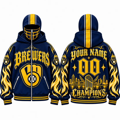 MIL 2026 World Series Champions Custom Mask Zip Up Hoodie - Printed V6