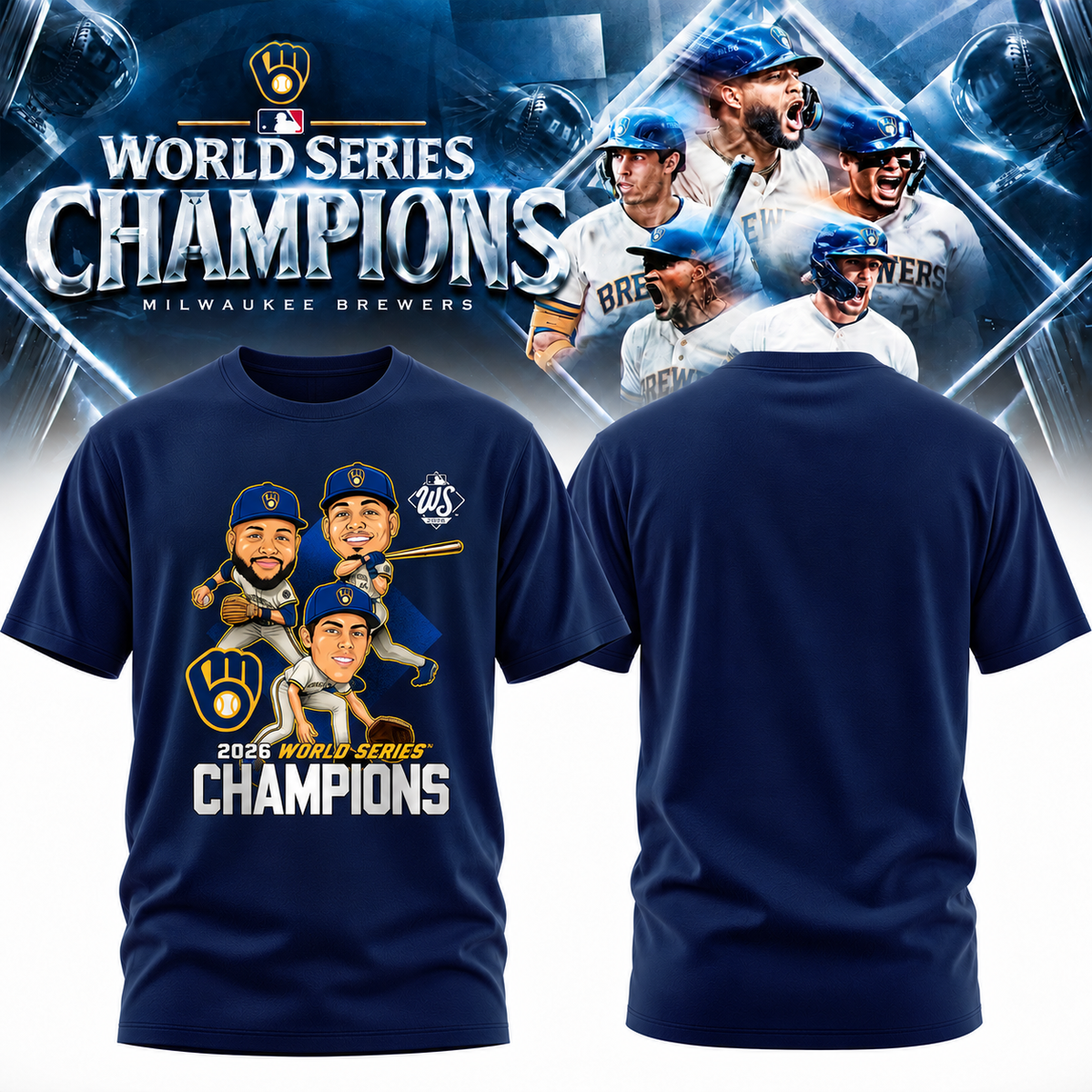MIL World Series Champions One Side T-Shirt - Printed V25