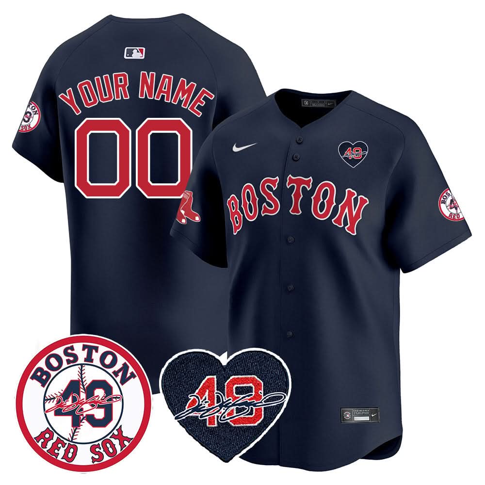 Red Sox Custom Jersey - Memorial Patch - All Stitched