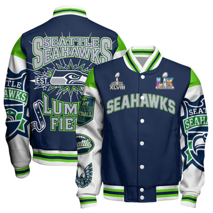SEA "Lumen Field" Limited Edition Varsity Jacket - Printed