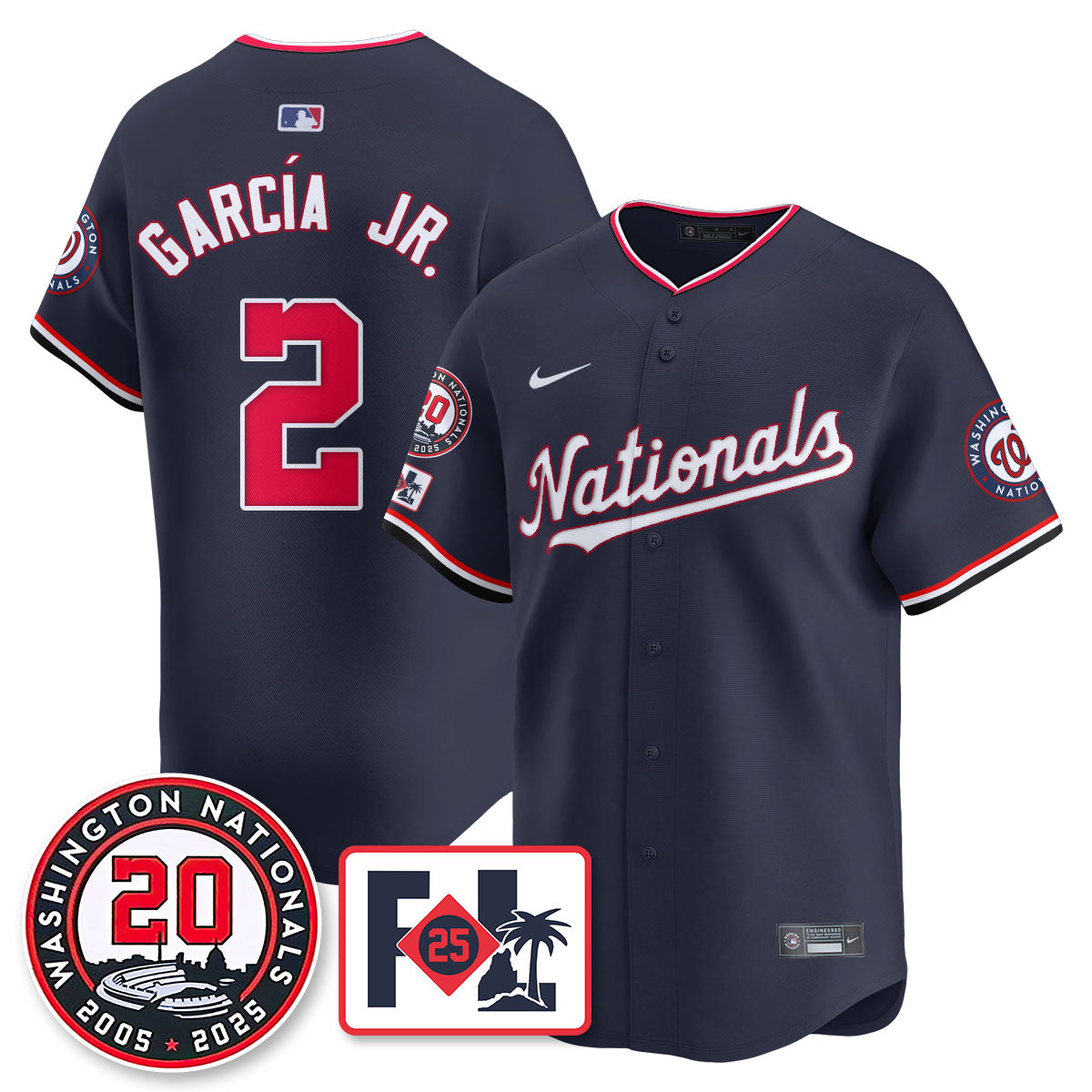 Washington Nationals Celebrate 20 Years Limited Jersey - All Stitched