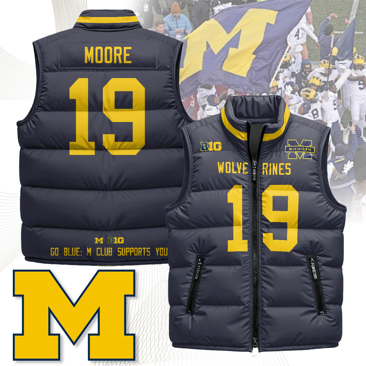 Michigan Wolverines Unisex Puffer Vest