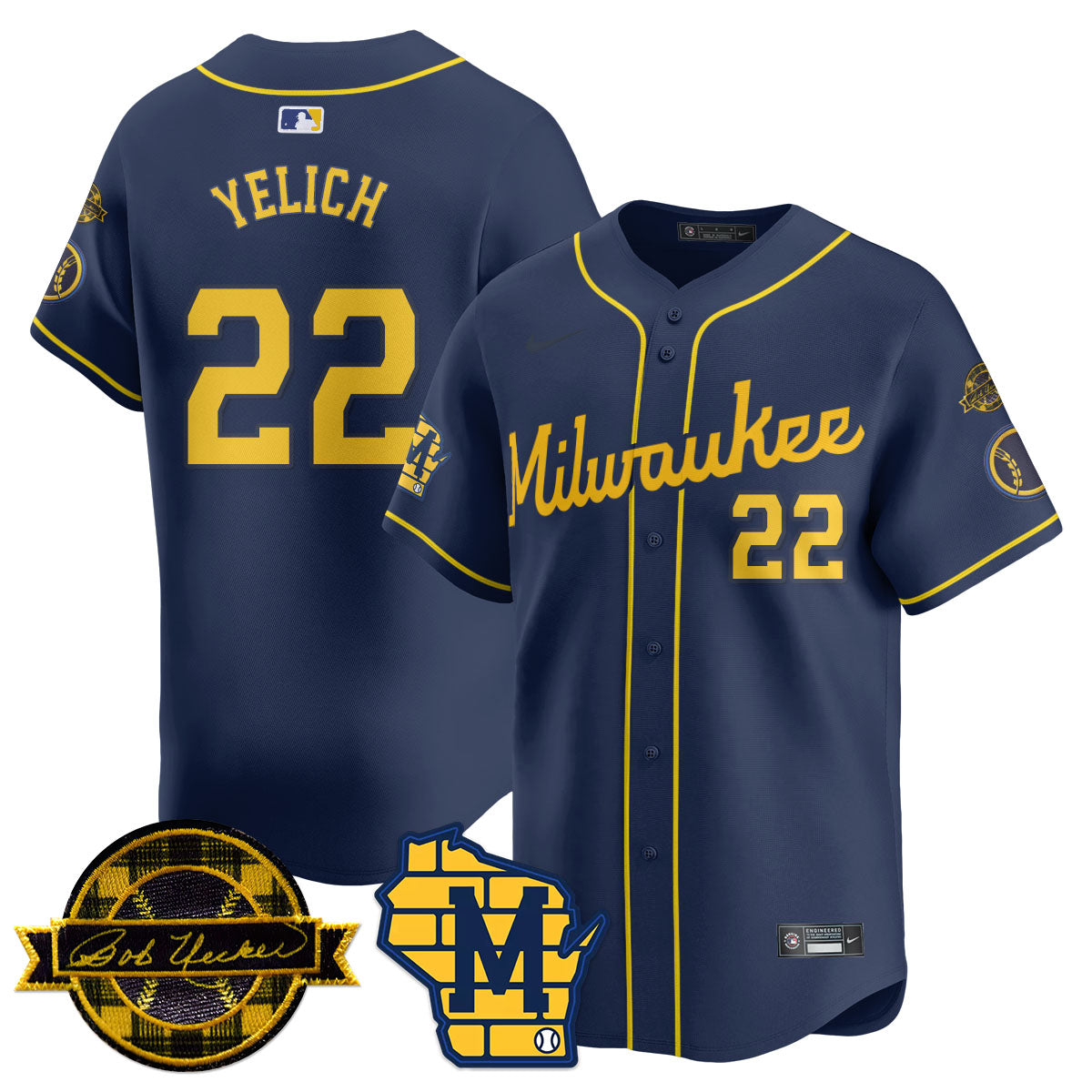 Milwaukee Brewers 2025 Limited Jersey - Bob Uecker Patch - All Stitched