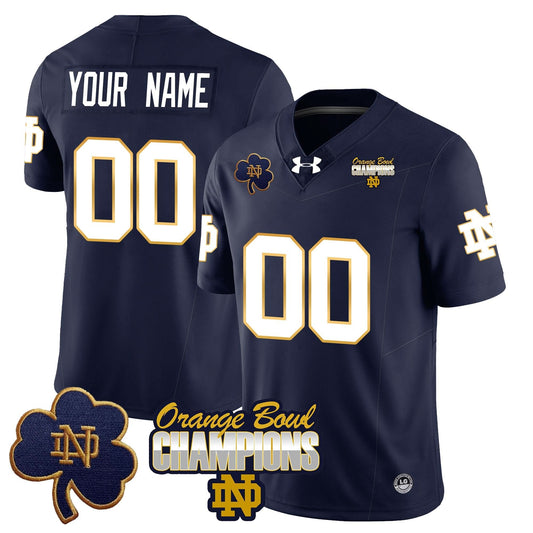 Custom Notre Dame Fighting Irish 2025 Orange Bowl Champions Jersey - All Stitched
