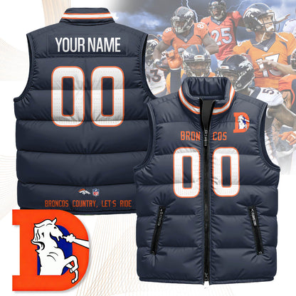 Personalized Denver Broncos Unisex Puffer Vest